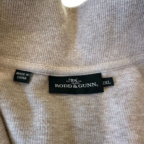 Rodd & Gunn Cotton Alton Ave Quarter Zip Sweater in Oatmeal, XXL - Picture 5 of 9